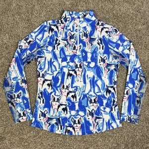IBKUL Long Sleeve Equestrian Sun Shirt Frenchie Print